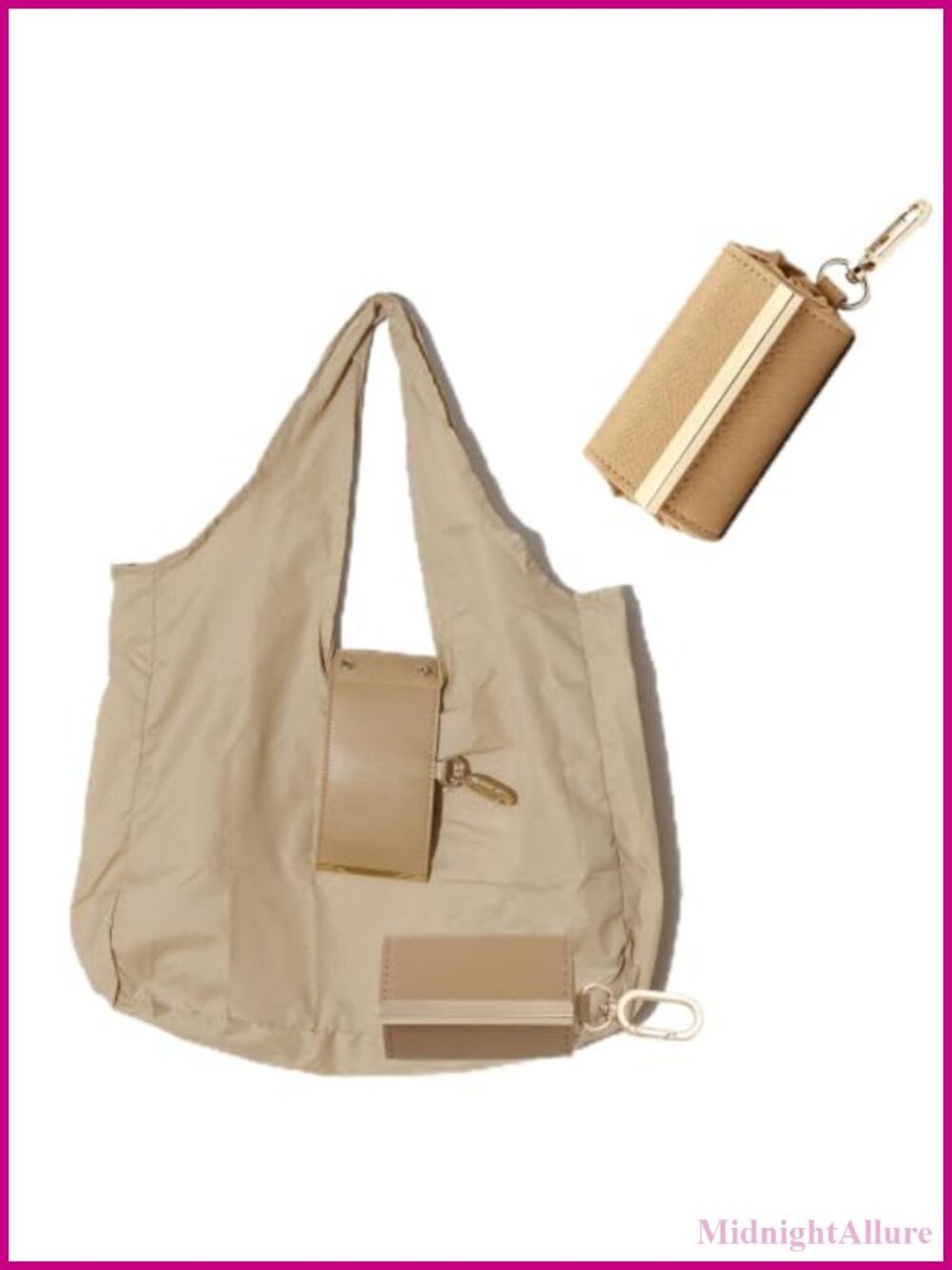 Foldable Keychain Tote Bag Large Capacity Nylon Reusable Shopping Bag